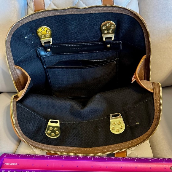 Brown and Tan Canvas and Leather Dooney & Bourke Handbag - Picture 8 of 9